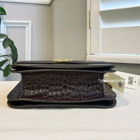 🔥NeW! Tory Burch Britten Embossed Small Adjustable Shoulder Bag - Picture 11 of 15